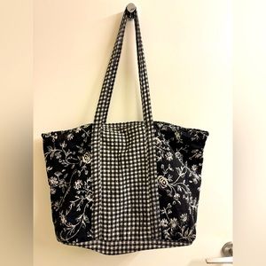 Isabella's Journey Large Quilted Bag Black and White